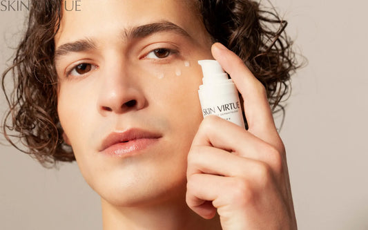 Male model using Future Advanced Eye serum 