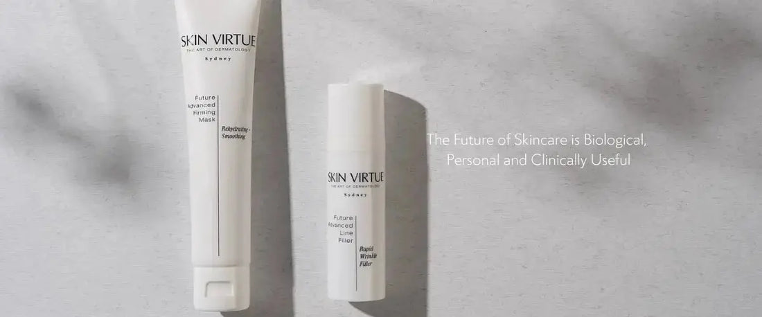 Skin Virtue Future Advanced product detail for professional longevity support, visible firmness and radiance.