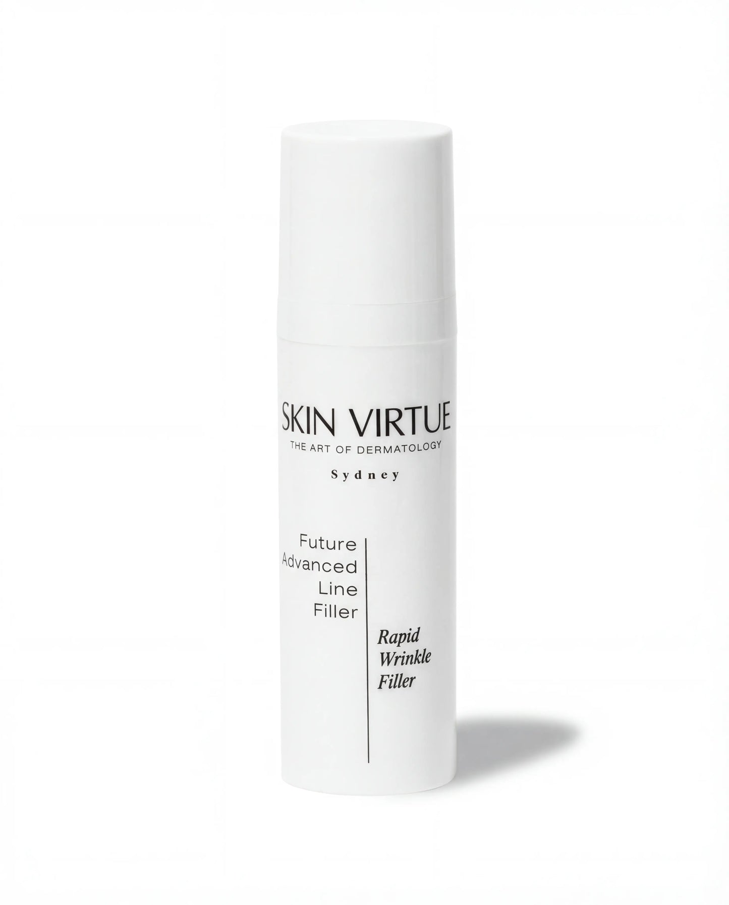 Skincare product packaging with 'Skin Virtue Future_Advanced_Line_Filler' branding on a white background