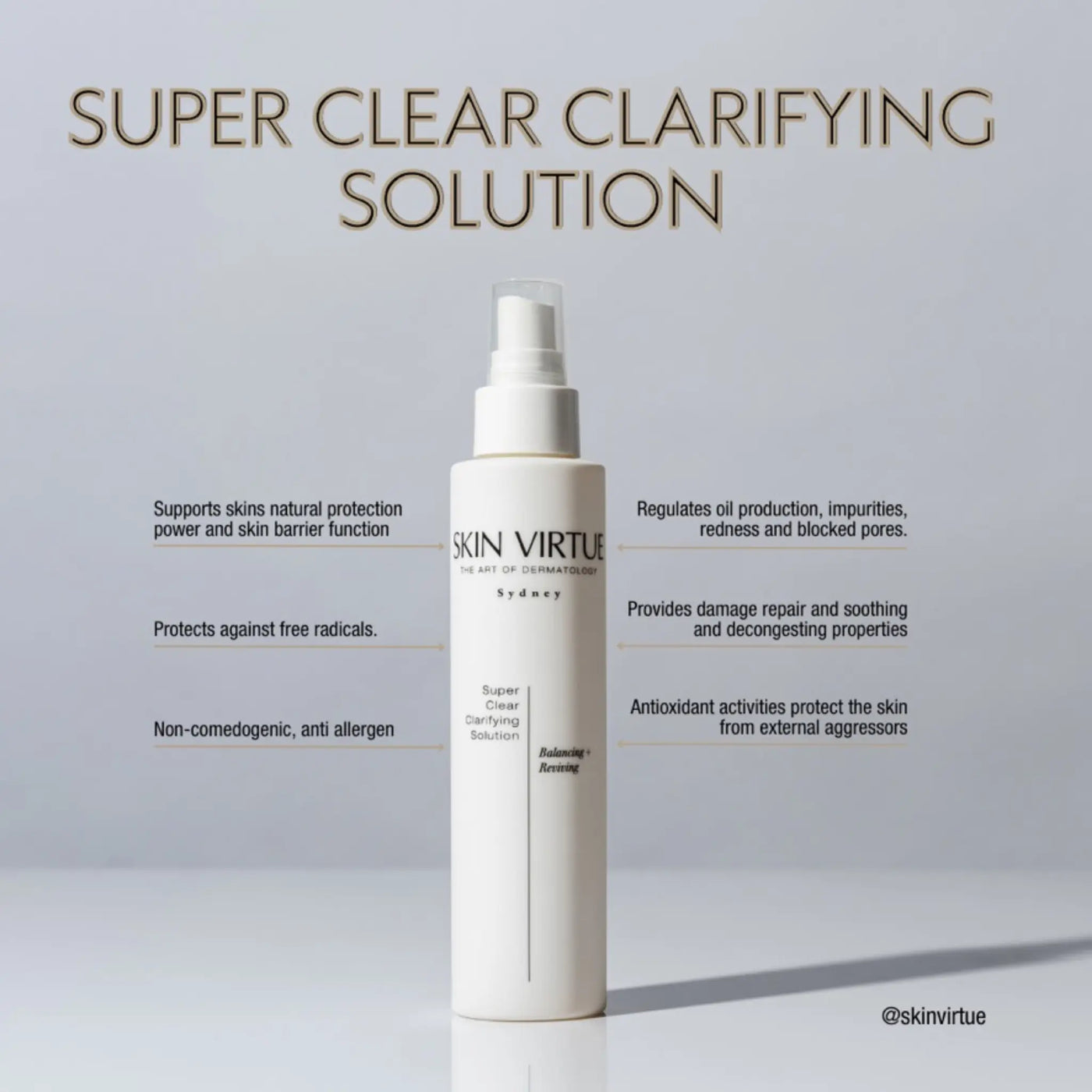 Super Clear Clarifying Solution product infographic