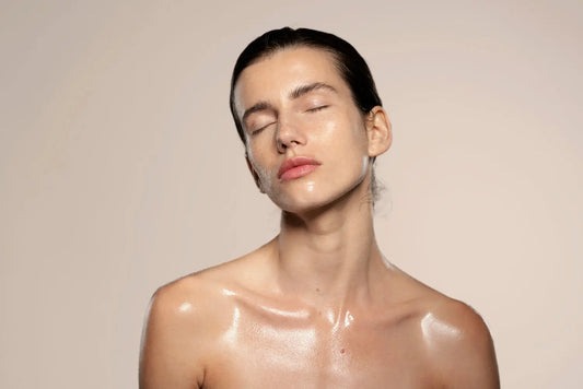 Model representing Ultra PRO Peptide Dermal Regeneration Treatment Concentrate