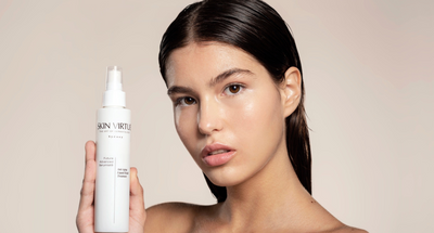 Close up of model with oily skin